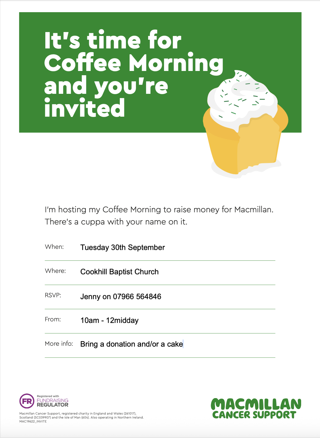 Macmillan coffee morning poster